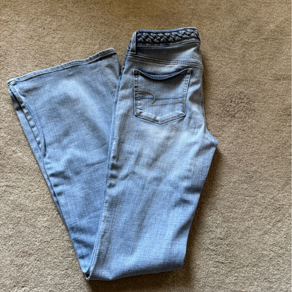 American Eagle Outfitters Light Blue Boho style jeans